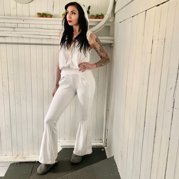 white lounge jumpsuit